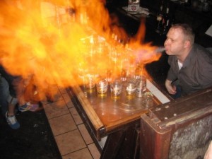Where to eat in Austin: Flaming Dr. Pepper at Touche's on 6th Street