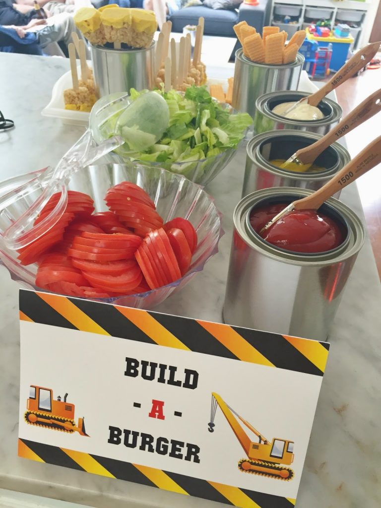 construction party food ideas: build a burger bar