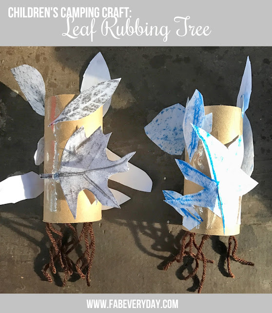 easy toilet paper roll crafts - leaf rubbing tree