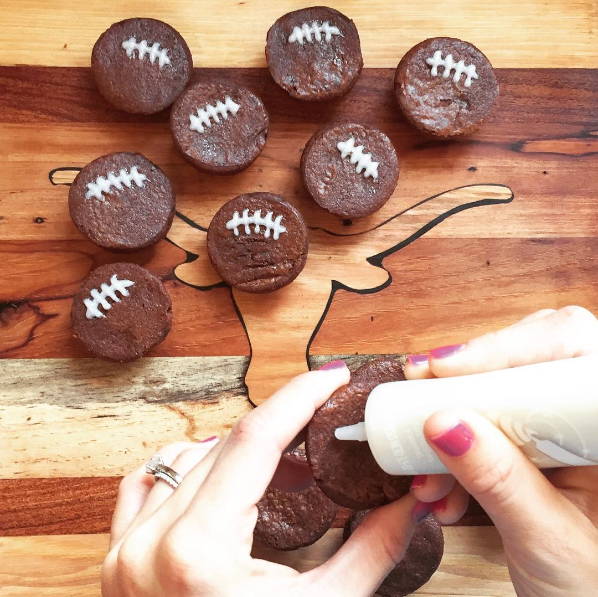 football party food ideas - football brownie bites