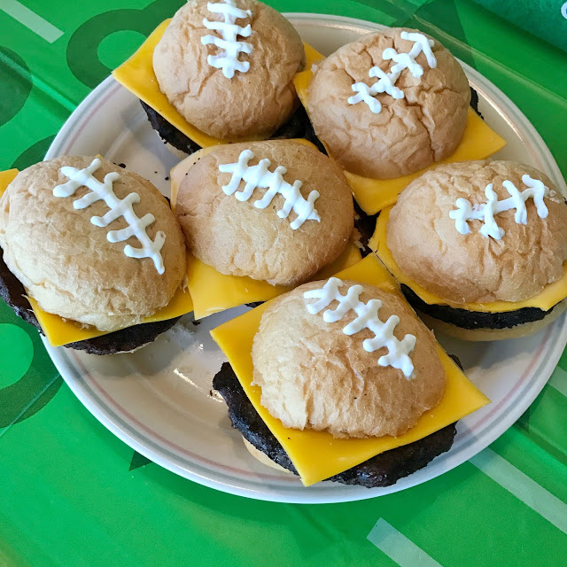 football sliders - easy football party food idea for tailgates or the super bowl