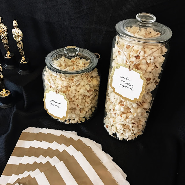 popcorn bar - food ideas for an oscar party