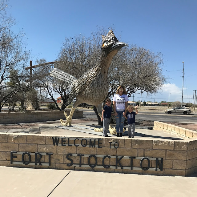 world's former largest roadrunner statue in ft. stockton texas - southwest road trip with kids