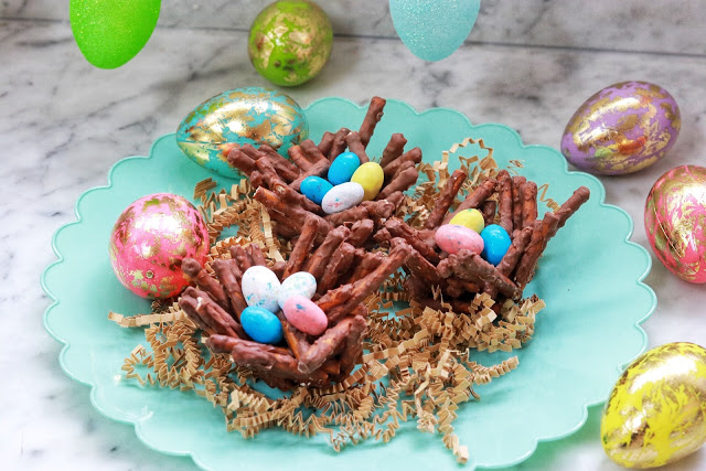 Easy Easter Snack Chocolate Pretzel Bird Nests