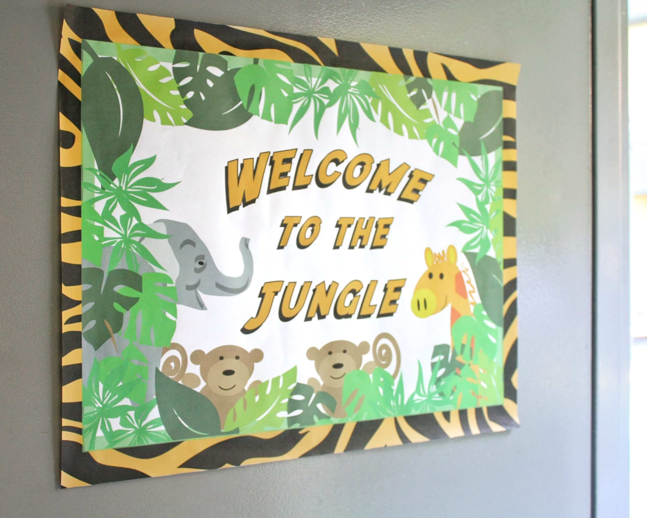 safari themed 1st birthday - welcome sign