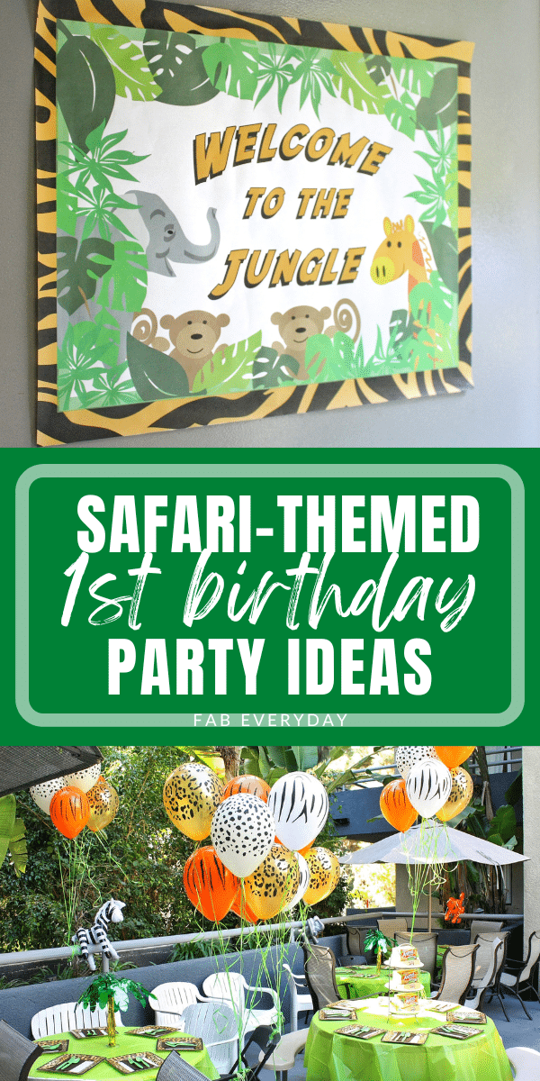 safari themed 1st birthday - party ideas header