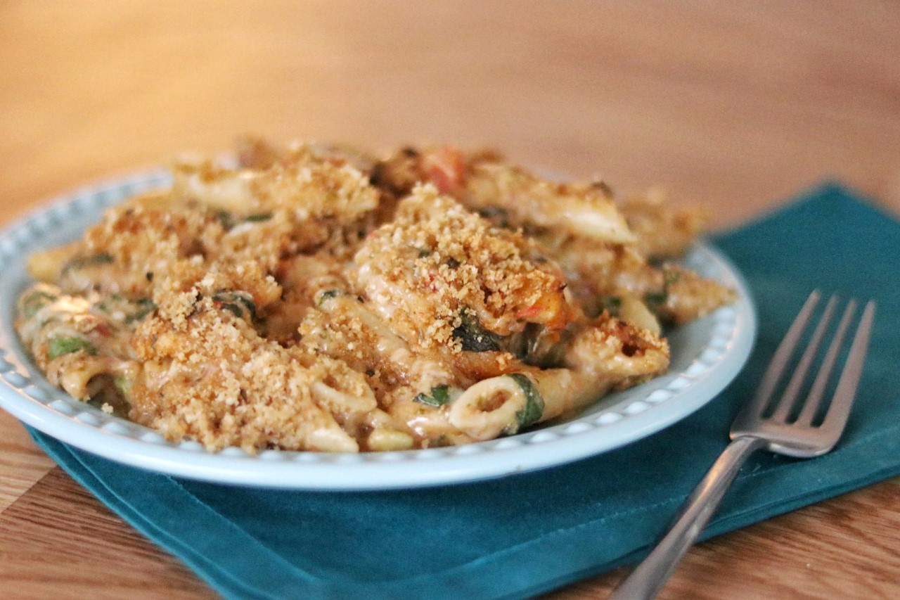freezable meals for new moms: Pesto Chicken Penne Casserole