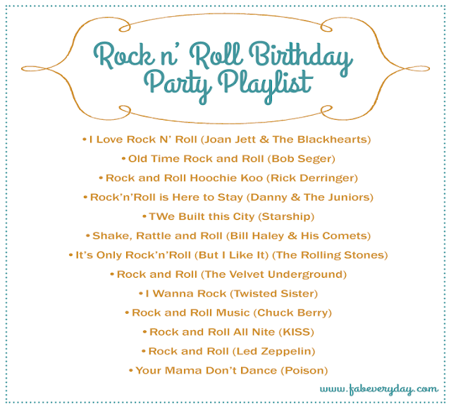 rock and roll birthday playlist: rock and roll party songs