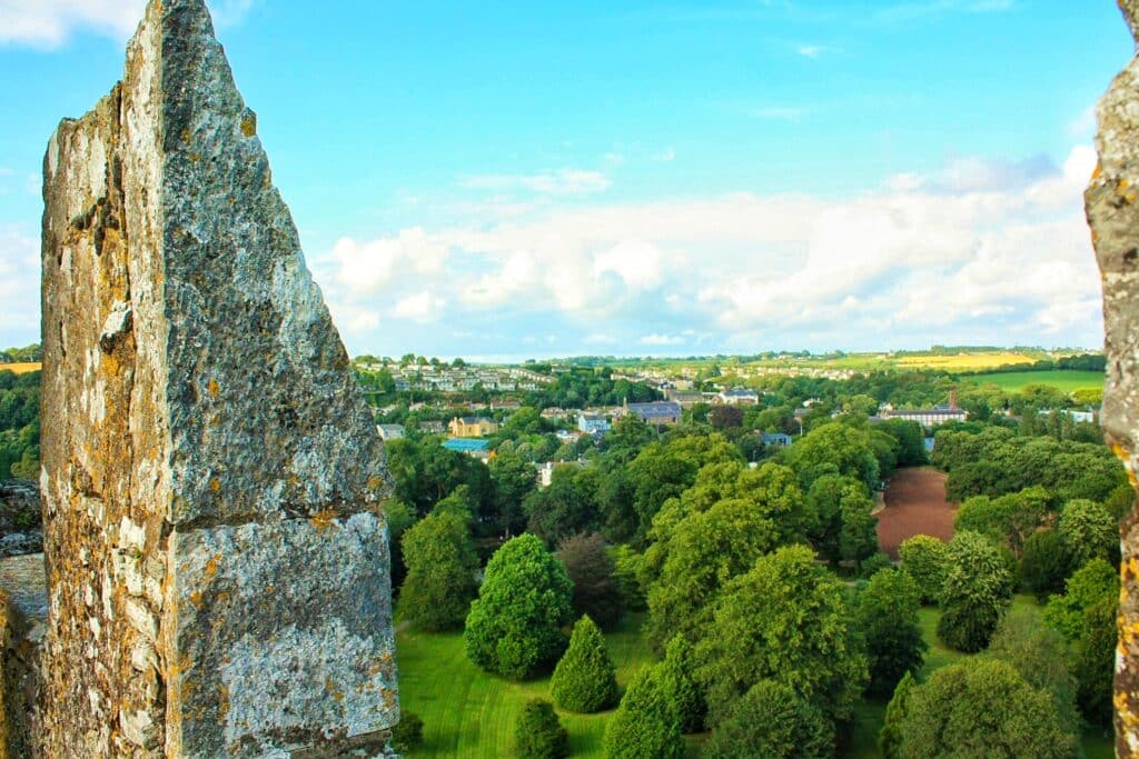 self drive Ireland itinerary: the view from the top of Blarney Castle