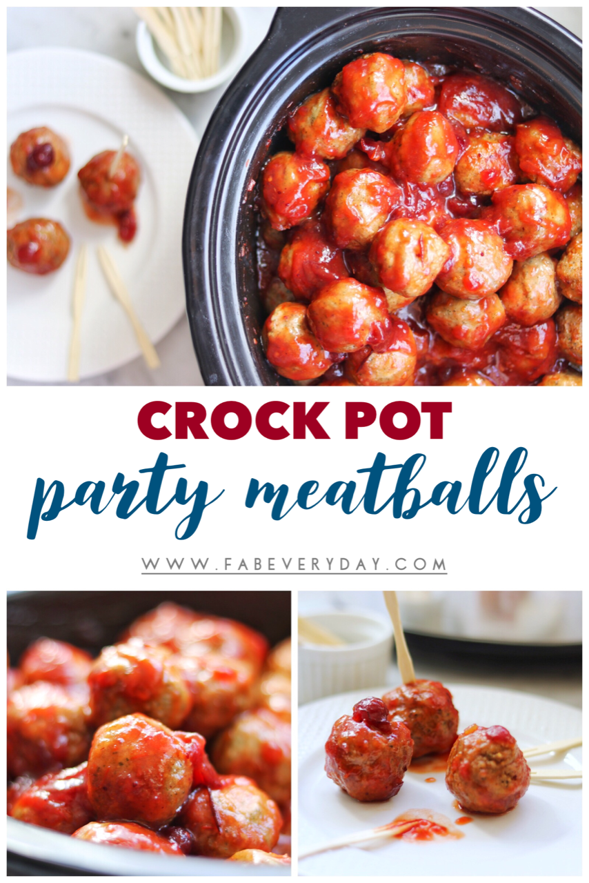 Crock Pot Party Meatballs (the easiest slow cooker chili and cranberry sauce meatballs recipe)
