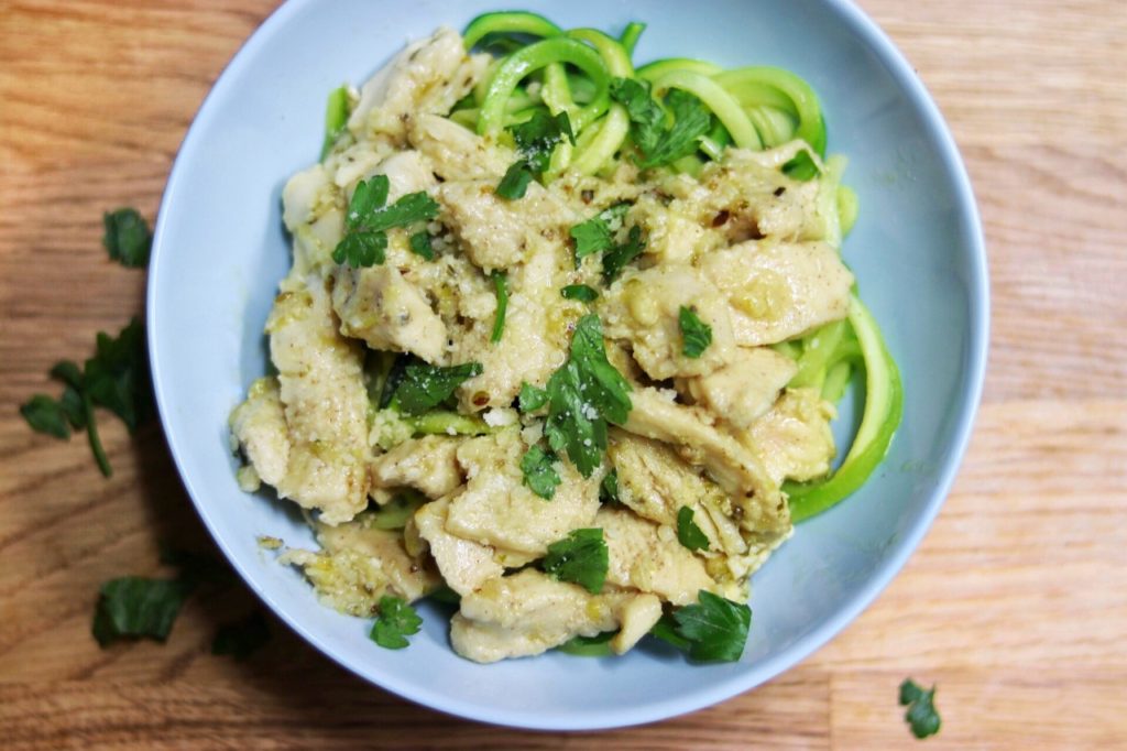 Zucchini meal ideas: Lemon Parmesan Chicken with Zucchini Noodles