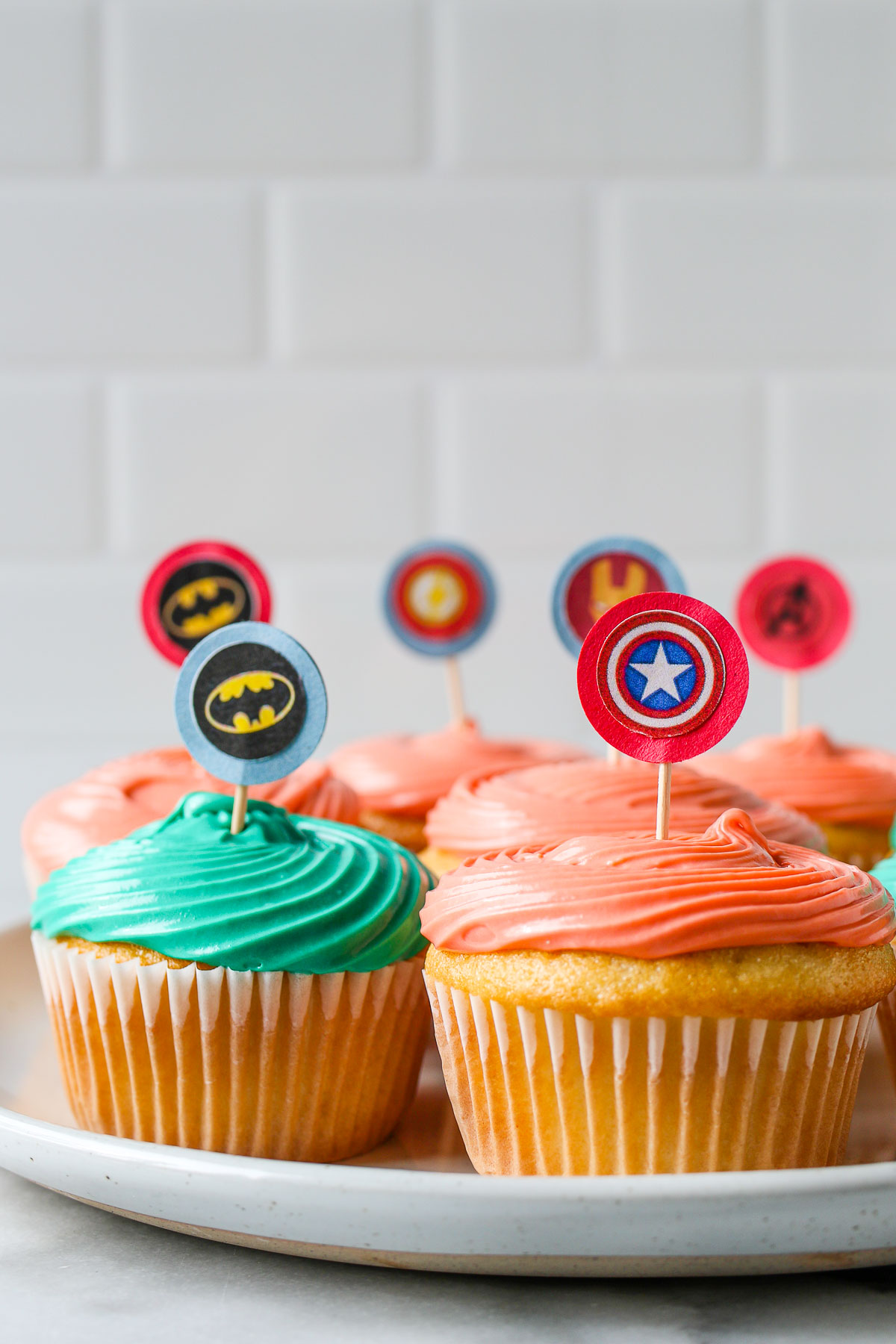 easy DIY cupcake toppers made with paper punch