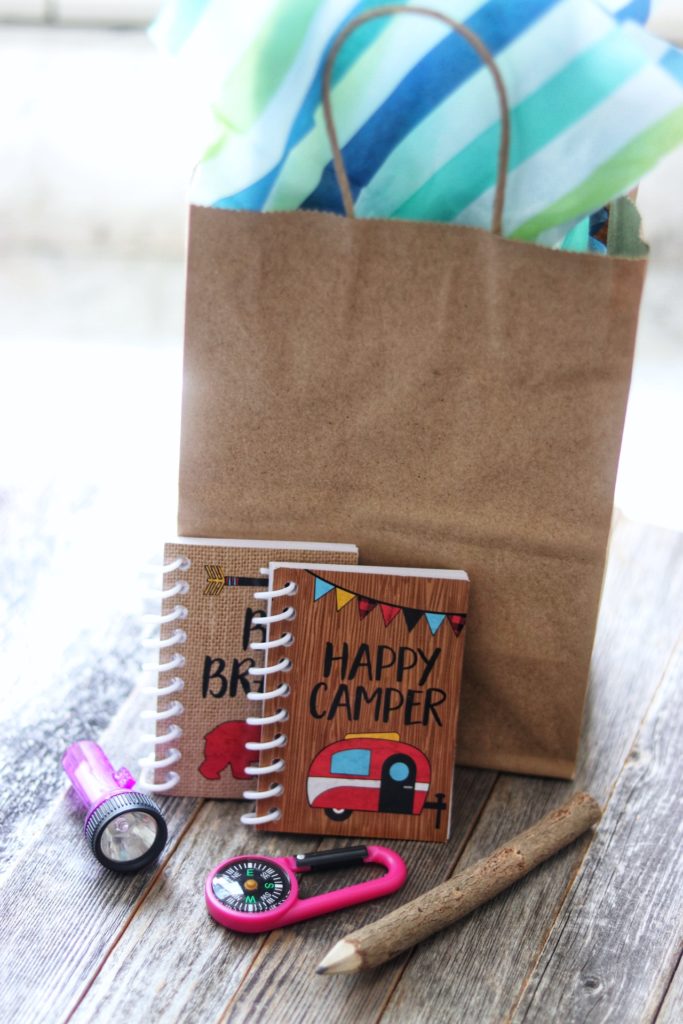camping themed birthday party favors
