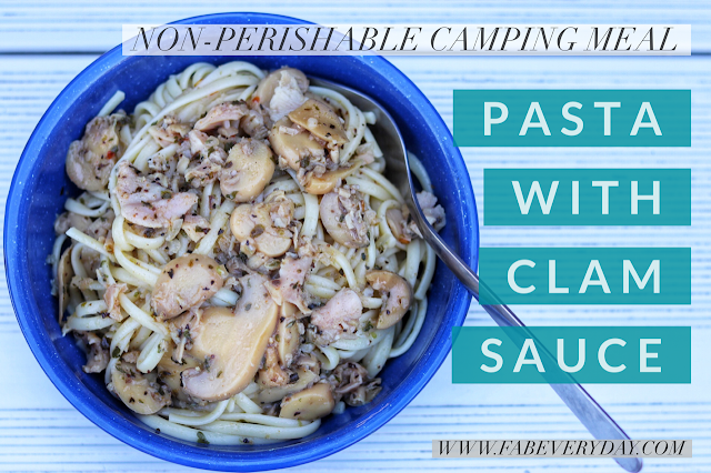 Camping Pasta with Clam Sauce (non-perishable camping meals)