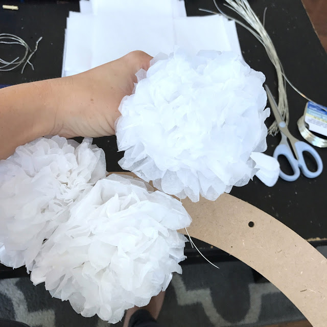 DIY tissue paper wreath
