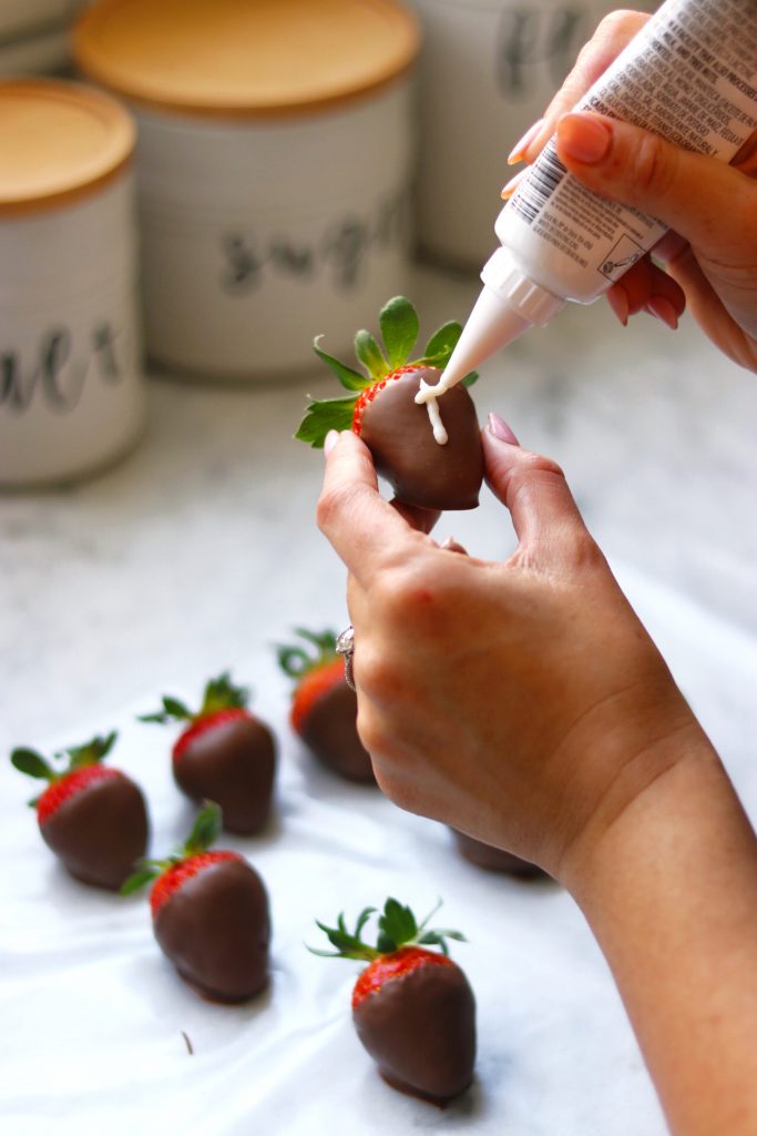 easy football party food ideas - chocolate covered strawberry footballs