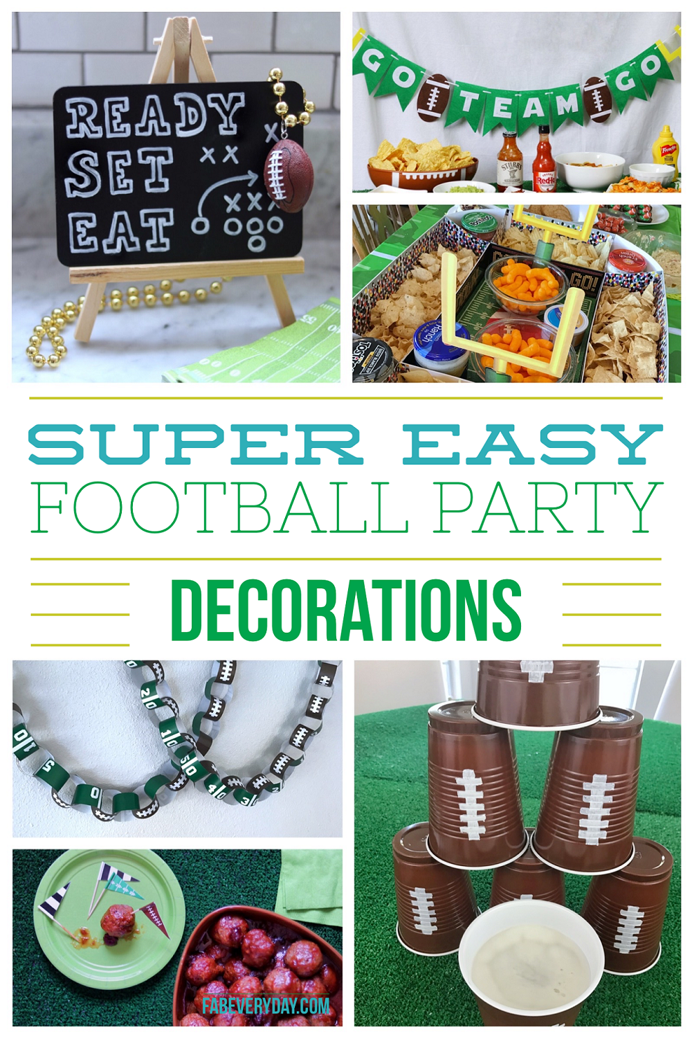 Super easy football party decorations - Just in time for the big game