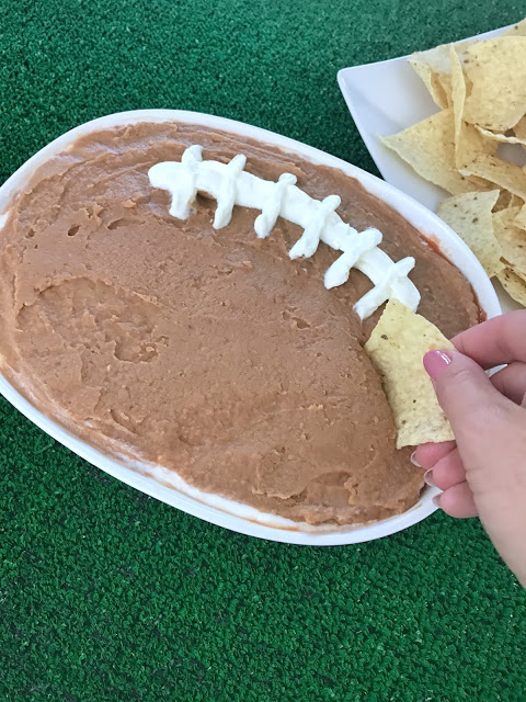 football tailgate party food ideas - football layered dip