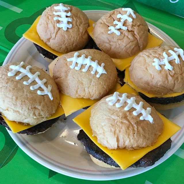 super easy football party food idea: football sliders