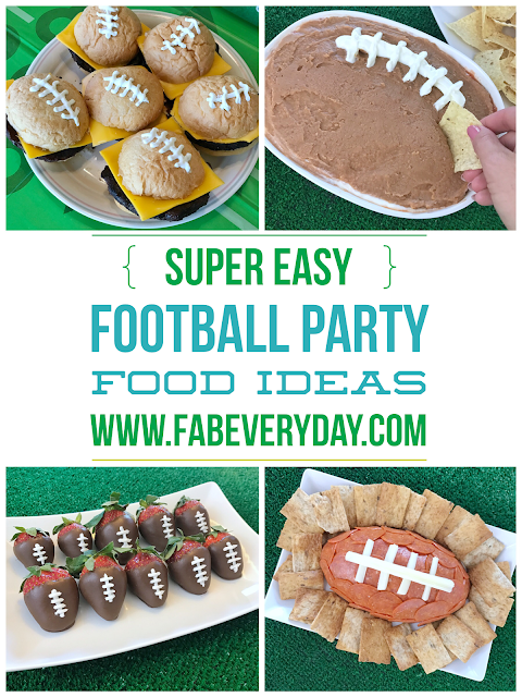 Super easy football party food ideas, perfect for a tailgate, a gameday watch party, or the Big Game! You'll want to pin all the easy football-themed snacks