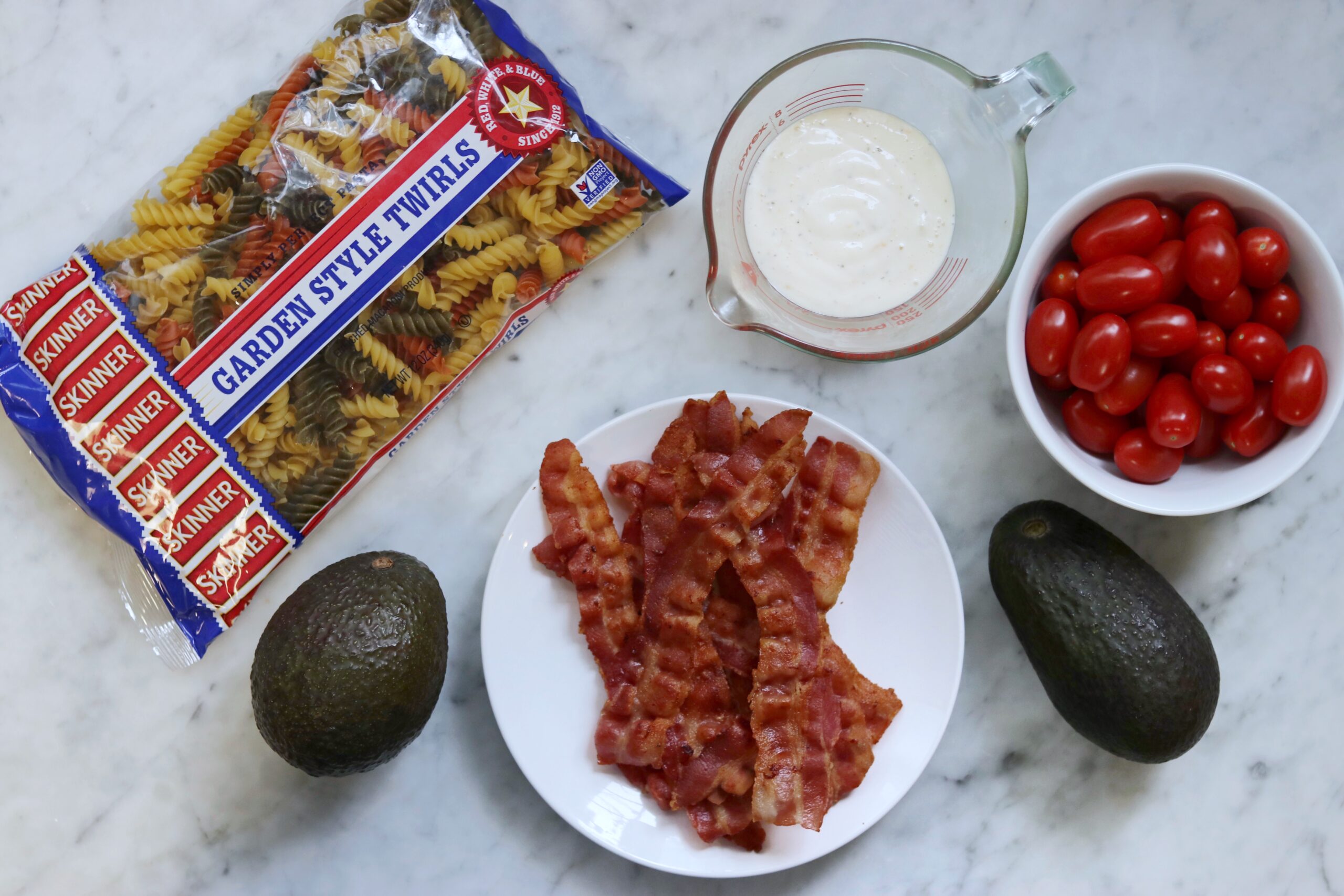 ranch pasta salad with bacon