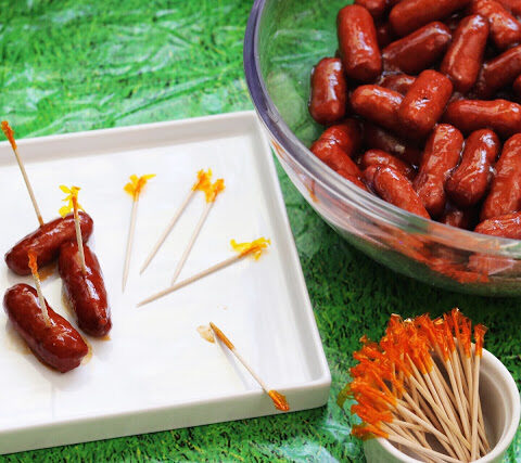 Brown Sugar BBQ Mini Sausages (easy Lil Smokies with BBQ sauce recipe perfect for tailgates)