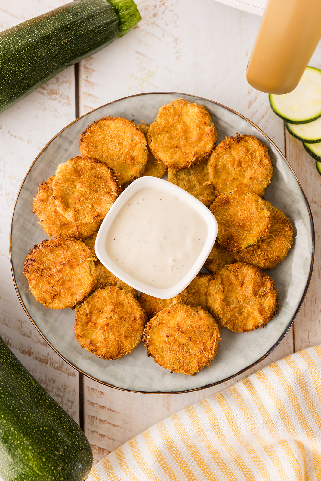 Air Fryer Ranch Zucchini Chips