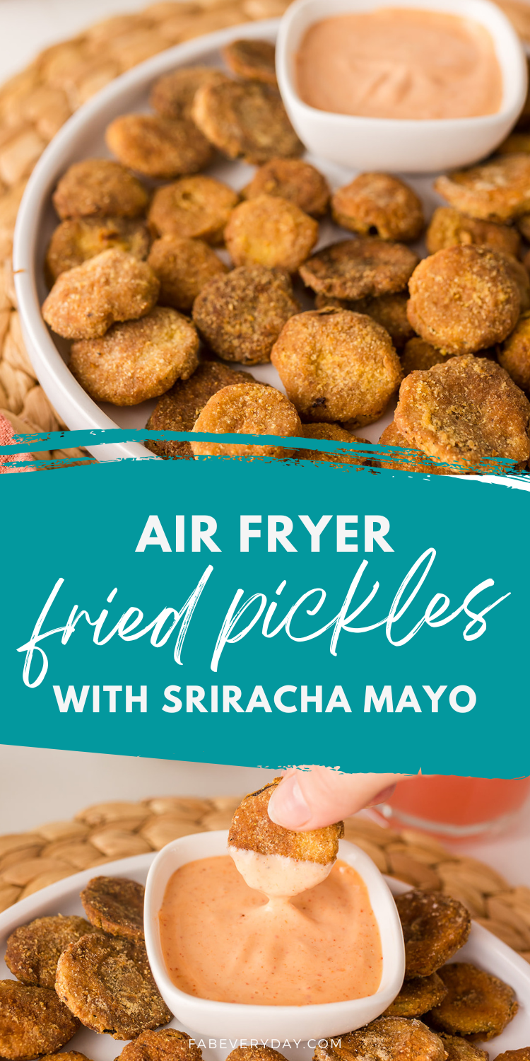 Lighter Air Fryer Fried Pickles with Sriracha Mayo Recipe