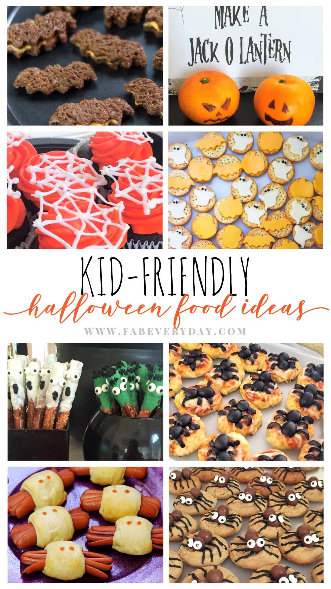 Kid-friendly, fun (and not scary) Halloween food ideas for kids. These are great easy Halloween treats for parties.