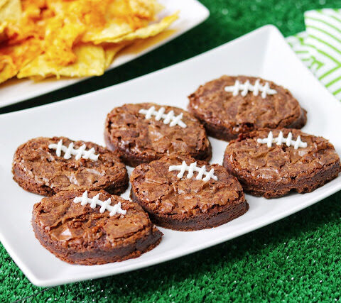 easy football party food ideas - football brownies