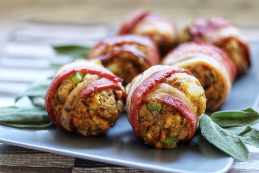 Bacon-Wrapped Stuffing Balls recipe