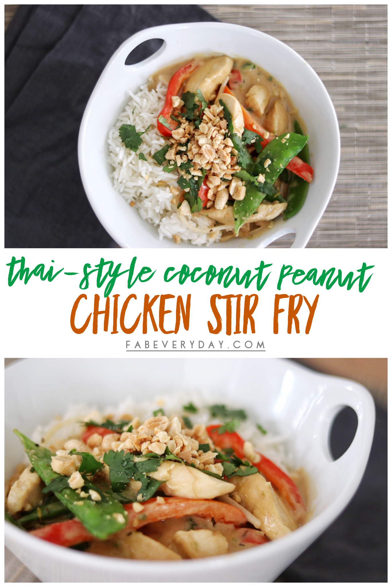 Thai-Style Coconut Peanut Chicken Stir Fry