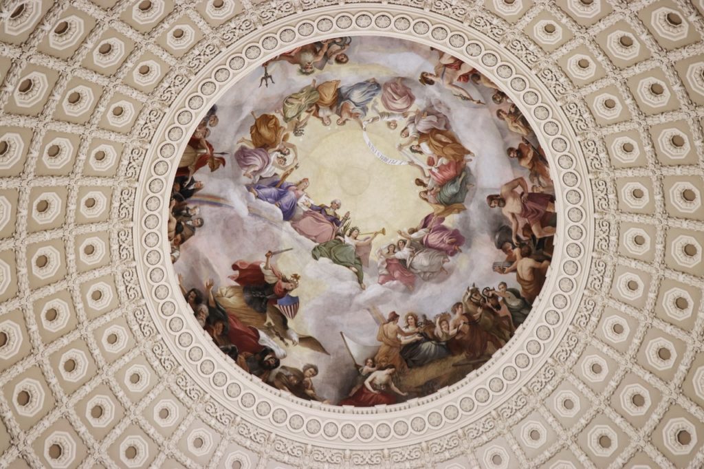 The inside of the Capitol rotunda