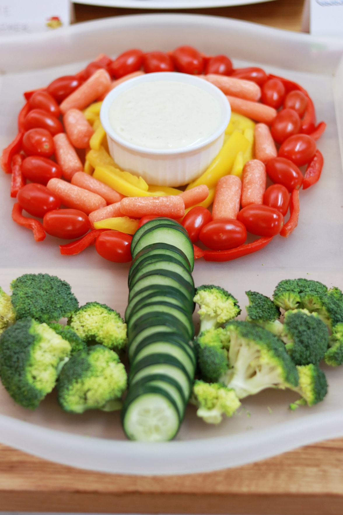 fire flower vegetable tray for a super Mario birthday