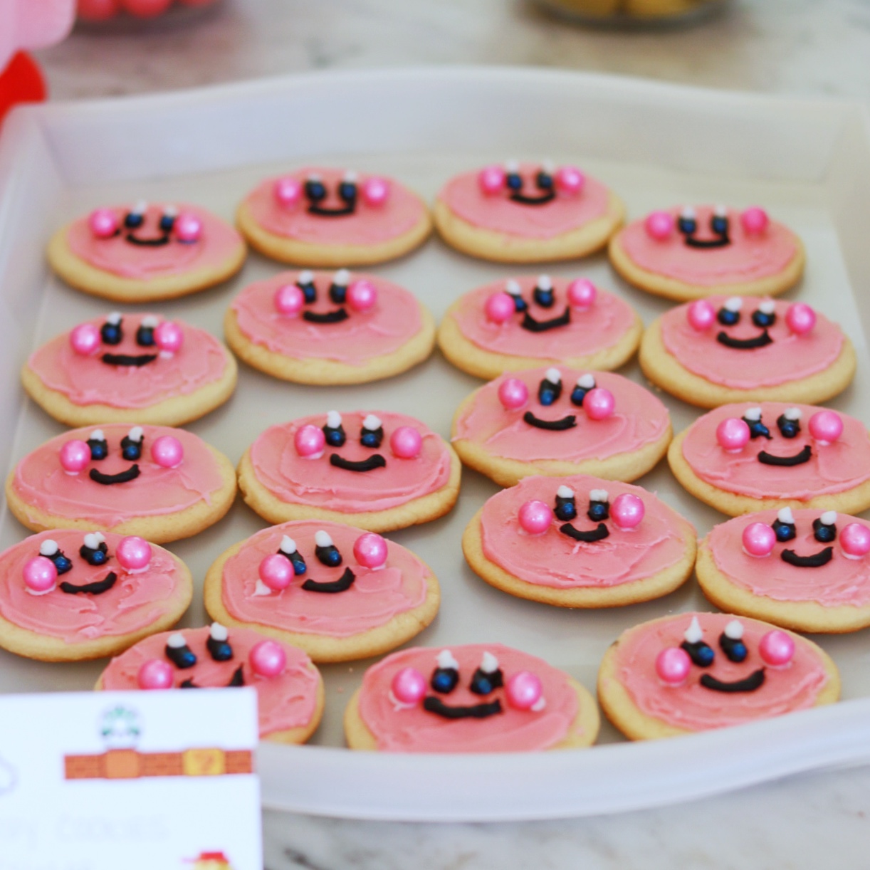 Kirby birthday party sugar cookies