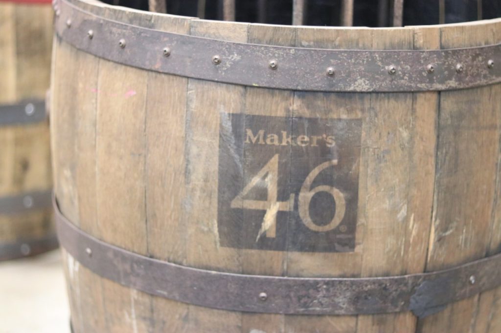 Maker's 46 whisky barrel at the maker's mark distillery tour in kentucky