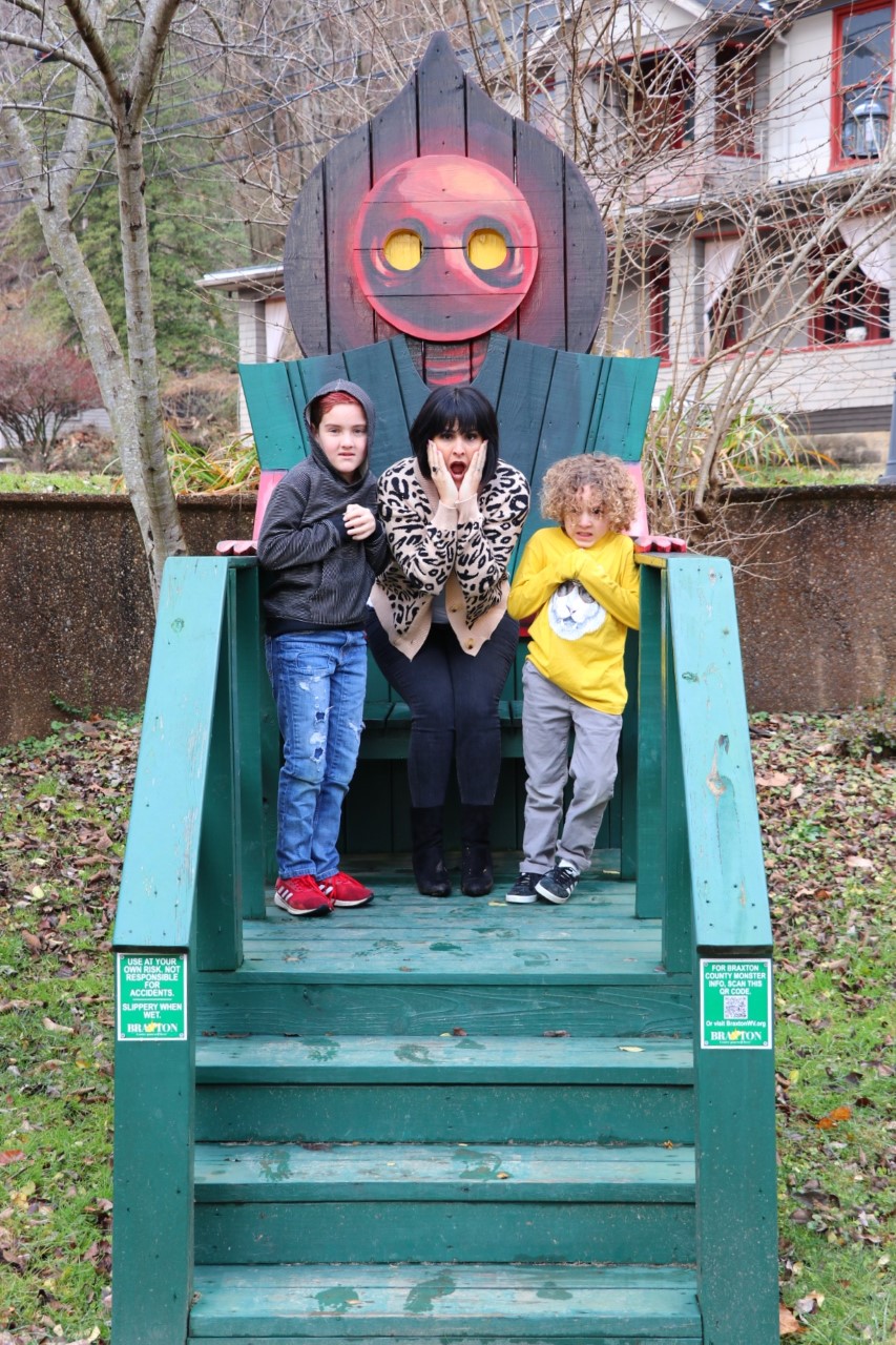 Flatwoods (or Braxton County) Monster in West Virginia - monster chairs roadside attraction on our road trip from texas to washington dc