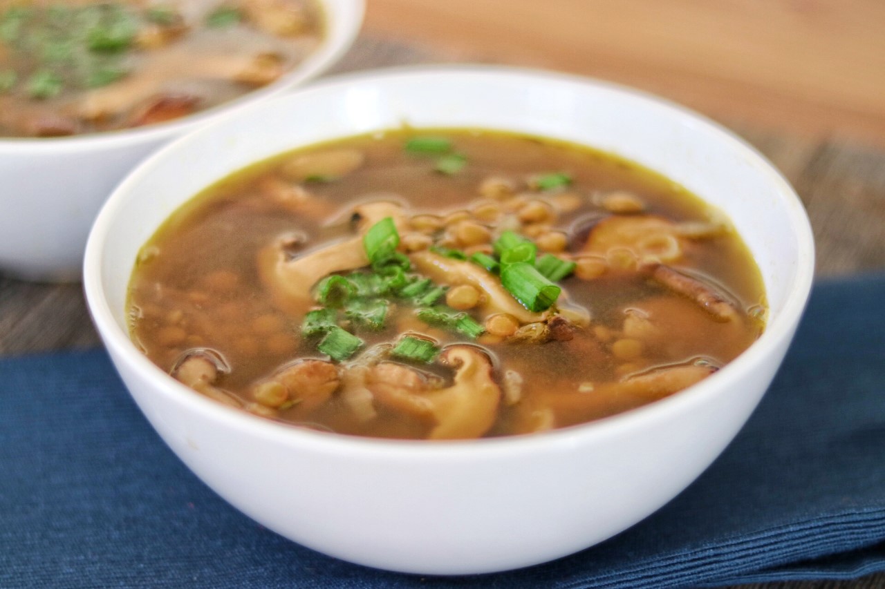 mushroom and lentil soup recipe