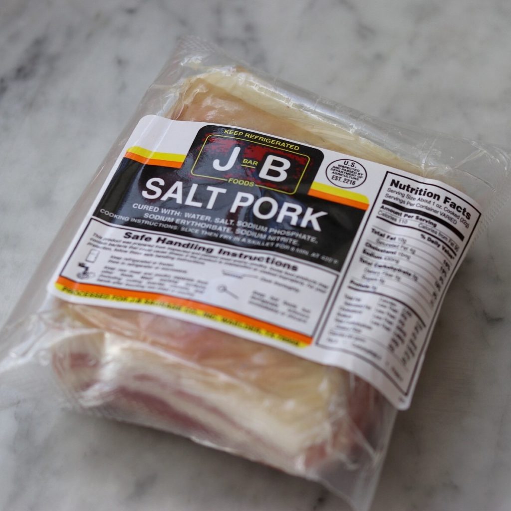 how to make habichuelas: salt pork