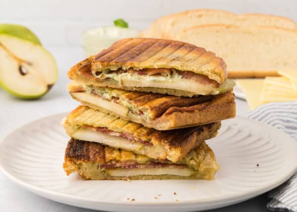 Pear and Bacon Panini with Basil Aioli (bacon pear grilled cheese recipe)