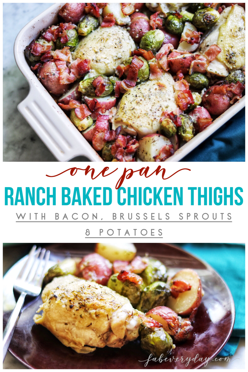 chicken thighs with Brussels sprouts and potatoes