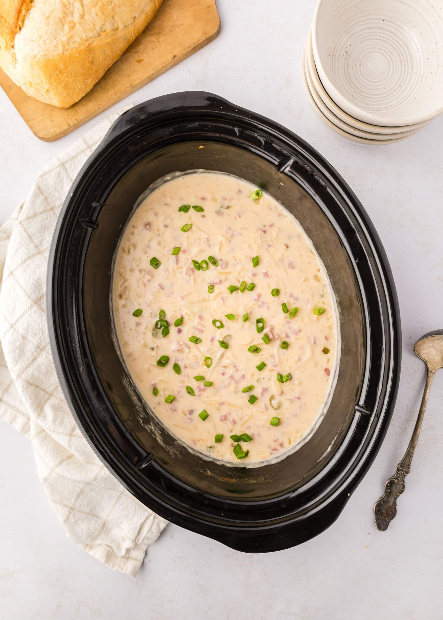 Cheesy Potato and Ham Soup crock pot recipe