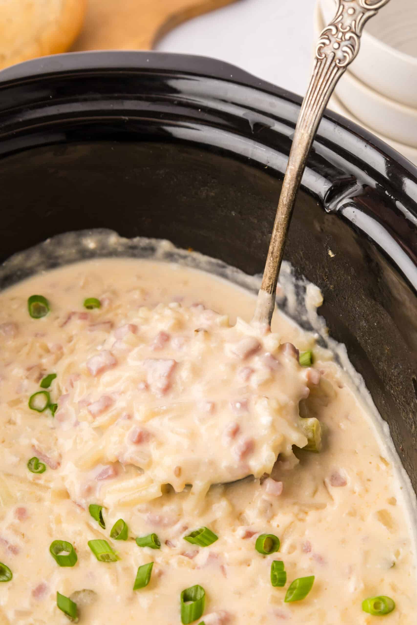 Recipe for Crock Pot potato soup with frozen diced potatoes
