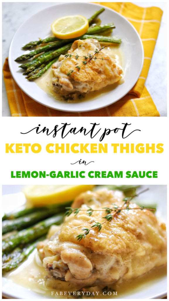 Instant Pot Keto Chicken Thighs in Lemon-Garlic Cream Sauce recipe