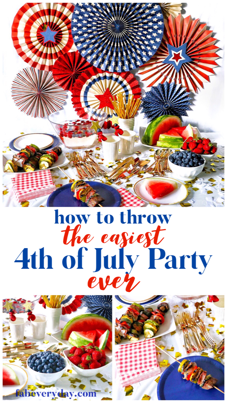 red white and blue decorations for 4th of July party