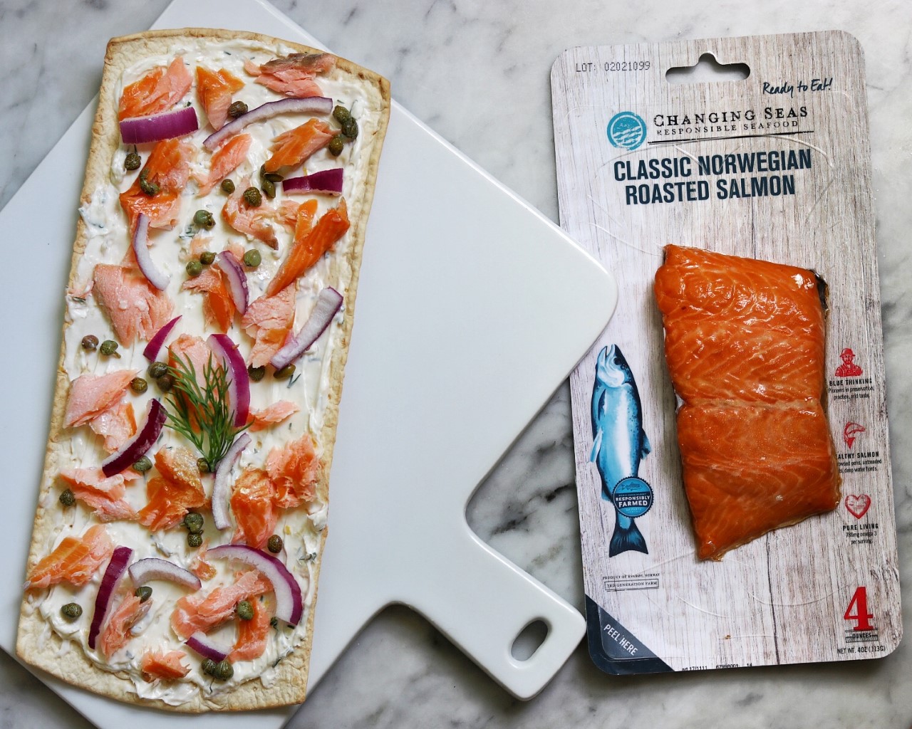 Smoked Salmon Flatbread Pizza recipe