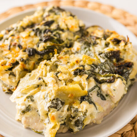 Keto Baked Spinach-Artichoke Chicken Breasts recipe