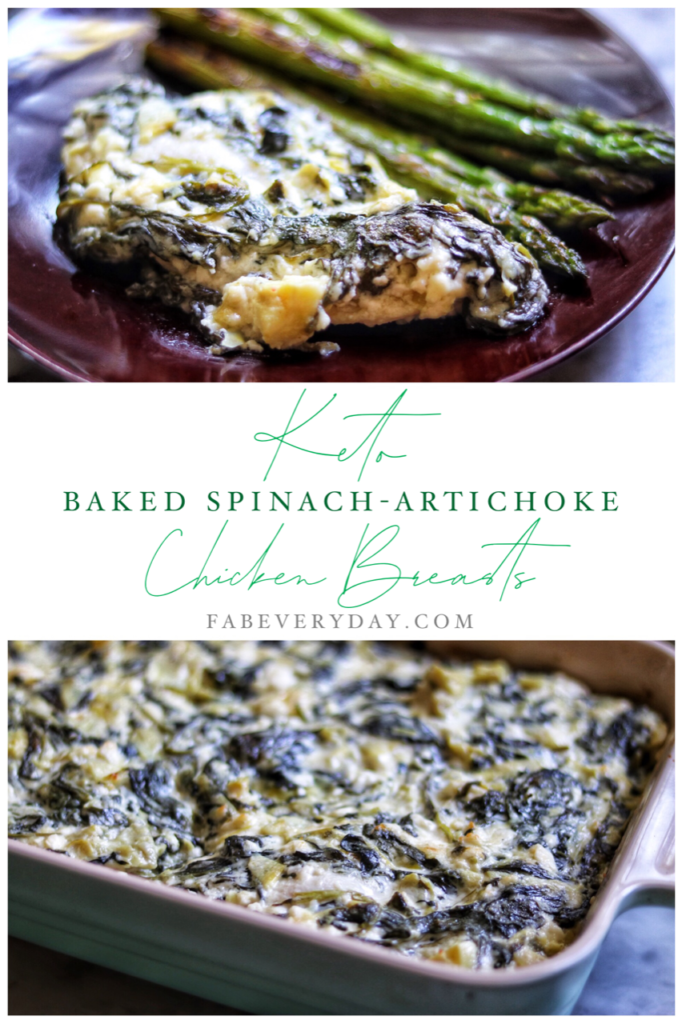Keto Baked Spinach-Artichoke Chicken Breasts recipe