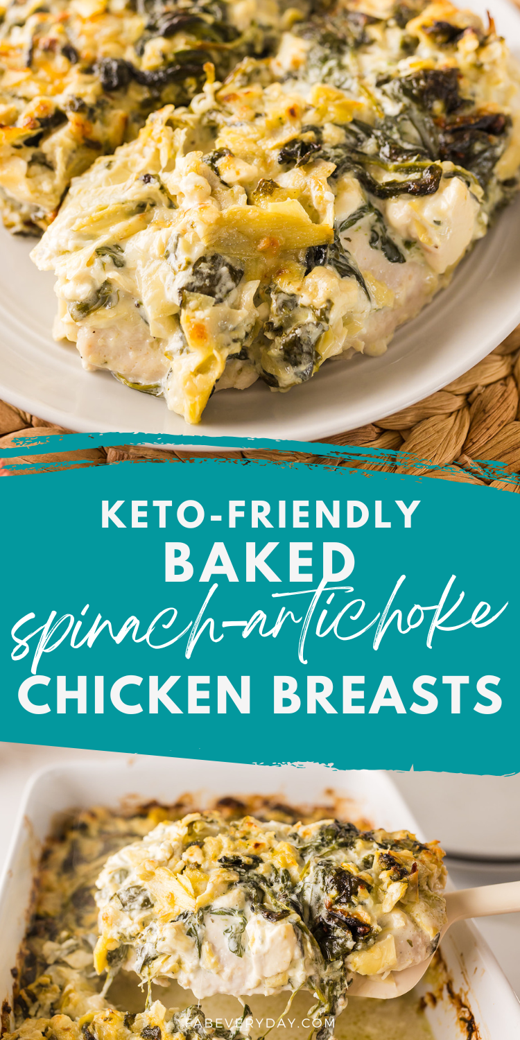 Keto Baked Spinach-Artichoke Chicken Breasts recipe