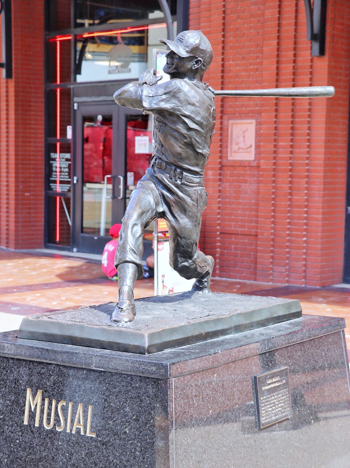 st louis cardinals player staues at busch stadium - stan musial